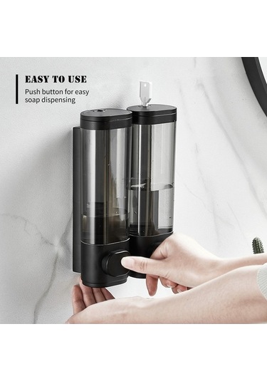 Pazly 600ml Manuel Duvar Sabun Dispenseri - Bulaşık, Şampuan, Duş Jeli İçin Ev & Otel Mutfak Ban Küçük Boyutlu Çok Renkli Çok Renkli