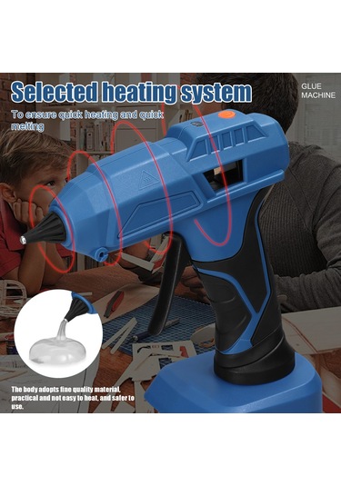 Geeksen Kablosuz, Taşınabilir Ergonomik Tutuşlu Sıcak Yapıştırıcı Tabancası - Dıy Ve Onarım İçin İdeal