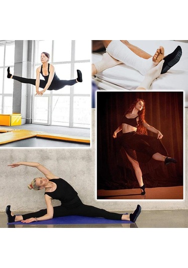 Gri Kadınlar İçin Yoga Çorap Moda Kaymaz Çorap Bale Pilates Dans Ev Kat Çorap