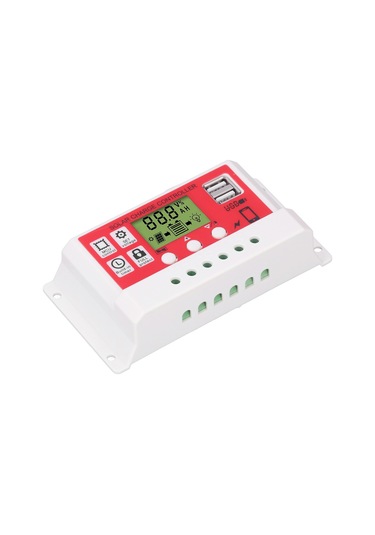 Tenfowee Güneş Enerjisi Şarj Kontrolörü 12v/24v 10a, Pwm Teknoloji, Lcd Ekran, İki Usb Çıkışı, Çoklu Akü Desteği, Güvenlik Koruma Fonksiyonları