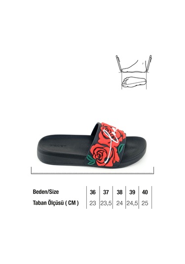 Gezer Kadın Yazlık Rahat Taban Ev Bahçe Günlük Terlik Kırmızı