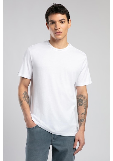 Lee Cooper Gael Erkek O Yaka T-shirt Beyaz-19816 Beyaz