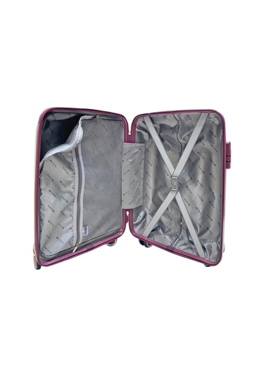 Mçs Bavul Büyük Ve Orta 2li Set Kırılmaz Silikon Valiz V305 Kemik/mürdüm Bej