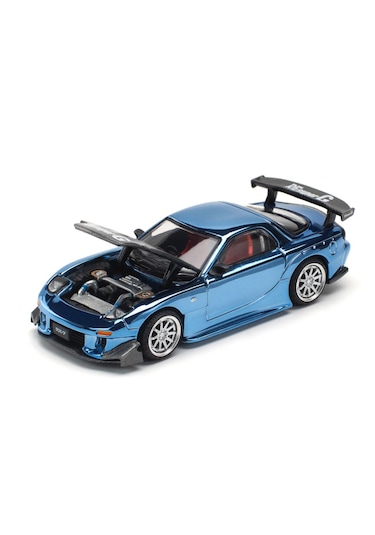 Mazda Rx7 Re-amemıya Wıdebody Blue Chrome 223 By Pop Race 1/64