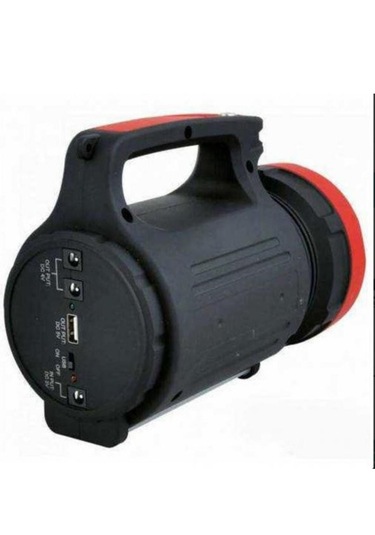 Rt-2886 Usbli 5 Watt Power Ledli 2 Km Mesafeli El Feneri Kırmızı - Siyah
