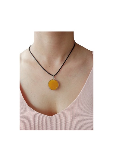 Aventurin Doğal Taşlı Hayat Ağacı Çelik Kolye - Kadın