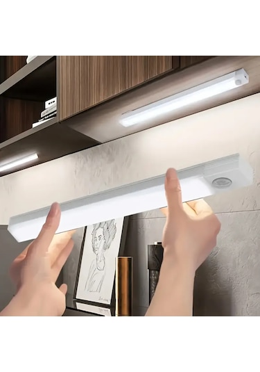 20 Cm Beyaz Işık Hareket Sensörlü Dolap İçi Çalışma Masası Mutfak Tezgah Altı Usb Led Işık Çok Renkli