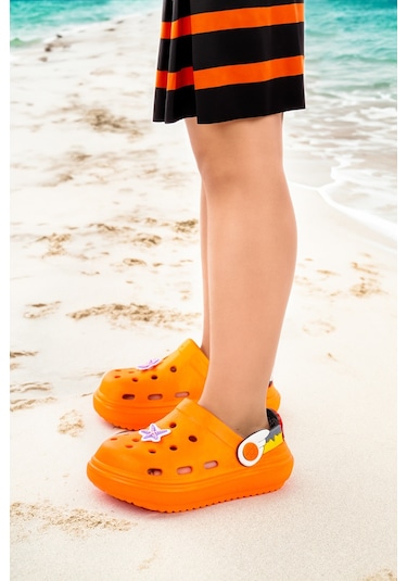 Kiko Kids Twg 755-1 Plaj Havuz Eva Kız Çocuk Terlik Turuncu