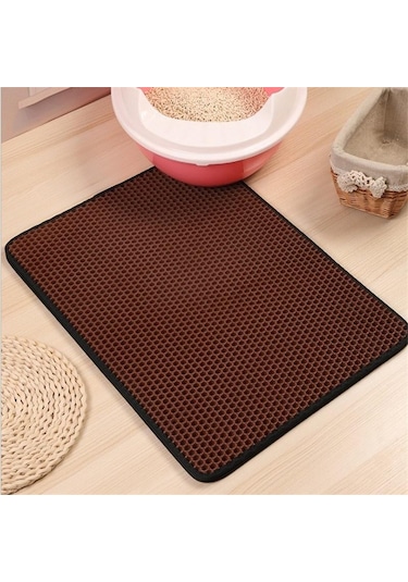 Su Geçirmez Kedi Kumu Mat Pad Premium Çift Kedi Kumu Kutusu Trapper Mat Pad Su Geçirmez Taban Katmanı İle Büyük Petek Eva Köpük Kauçuk 30x30cm