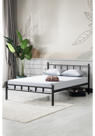 Evgerevgereçleri K90 Siyah Metal Karyola Tek Kişilik Yataksız (512900748)