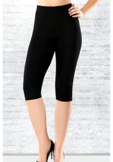 Elit Kadın Modal Elastan Likralı Kapri Tayt 1'li Paket SiYAH