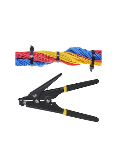 Ximistore9 Demir Nylon Bağlayıcı Aleti - 2.3-9.5mm Genişliğe Uygun, Ayarlanabilir Gerilimli, Kesici Ve Sıkıcı Araç - Siyah