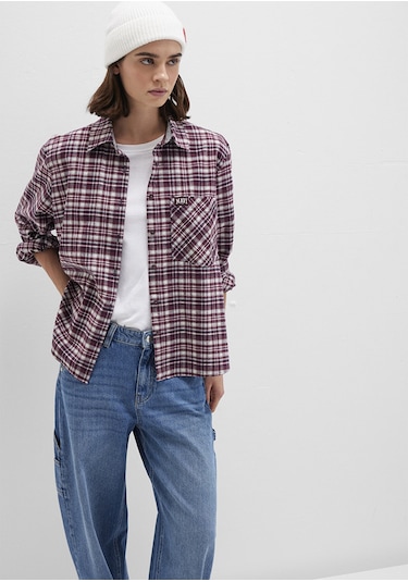 Mavi - Bordo Ekose Gömlek 1211301-90949 Bordo