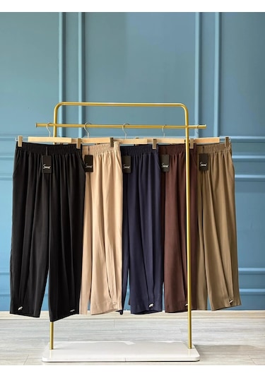 Sentez Titan Paça Pile Düğmeli Rahat Pantolon 5643 Taş