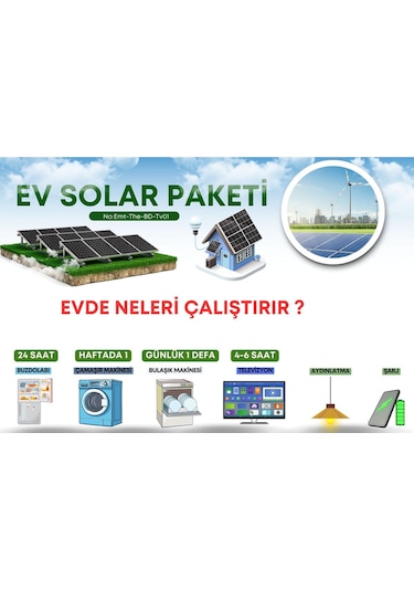3000 Watt 3kw Akıllı Ev Güneş Paneli Hazır Sistem Bahçe Yayla Karavan Villa Paketi