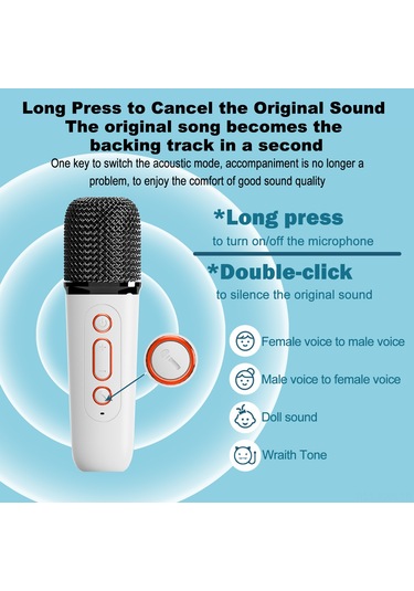 Kosona Y1 Mini Karaoke Mikrofonlu Hoparlör, İki Kablosuz Mikrofon, Bluetooth 5.3, 8-10 Saat Çalma Süresi, Pembe, Ev Ve Dış Mekan İçin