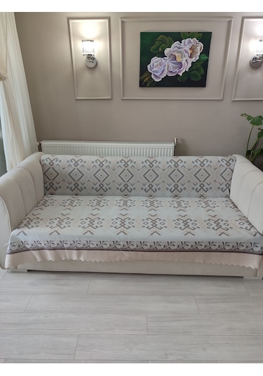 Koltuk Örtüsü Kaymaz Kilim Krem Bej