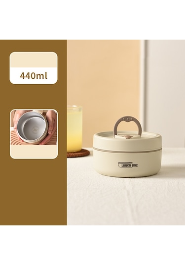 İşe Gidip Gelmek İçin Küçük 304 Paslanmaz Çelik Yalıtımlı Öğle Yemeği Kutusu Öğle Yemeği Kutusu Bej
