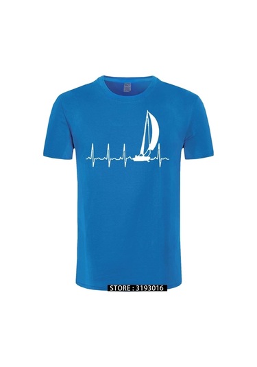 Cınessd Yelken Kalp Atışı Grafikli Yazlık %100 Pamuk Erkek Tshirtkahverengi Kahverengi