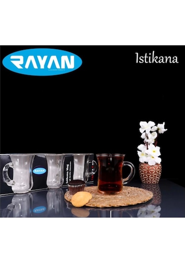 Çeyizci Çarşı İstikana Mug 6'lı Kulplu Çay Bardağı Renkli