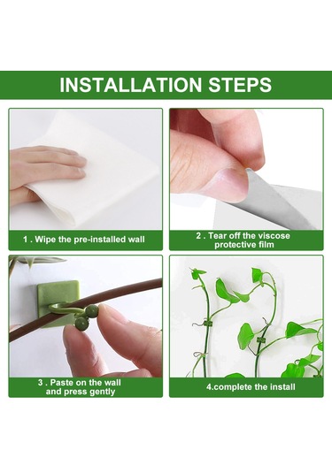 Singree Bitkiler İçin Yapışkanlı Duvar Askısı - 50 Adet Abs Malzeme, Çok Amaçlı Kullanım