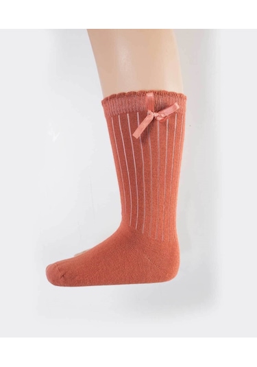 Cigit Çocuk Diz Altı Kız Çorap 2-9 Yaş Kremit Kiremit