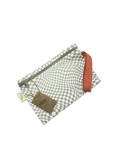 GURUYEMİŞ BOX "beehive" Illusion Mirror Consept Clutch El Çantası Yeşil - Beyaz