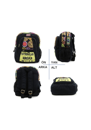 Old Cotton Cargo Elton 13'' İnç Laptop Sırt Okul Çantası-Siyah