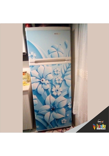 Buzdolabı Ve Bulaşık Makinesi Kapak Folyo Kaplama 3D Çiçek