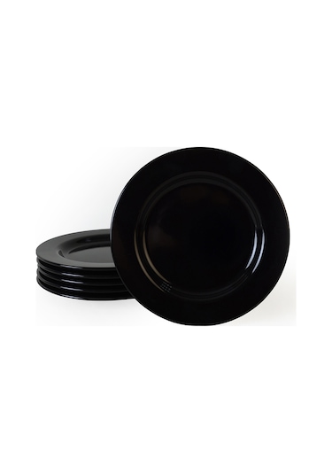 Keramika Siyah Assos Pasta Tabağı 22 Cm 6 Adet 650 Siyah