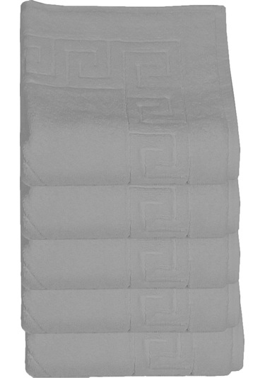 5 Li Otel Ayak Havlusu Bukle Ayak İzli 50x70 Cm Renkli 16/2 Avs 250 Gr Gri