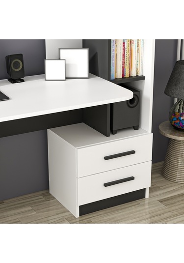 Inarchdizayn Alaska Çalışma Masası Siyah Beyaz Ücretsiz Kargo Siyah Beyaz