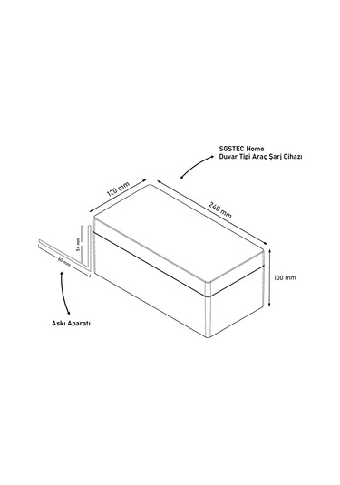Sgstec Home 7,4kW - 11kW - 22kW Type2 32A 8 M Kablolu Elektrikli Araç Şarj Cihazı