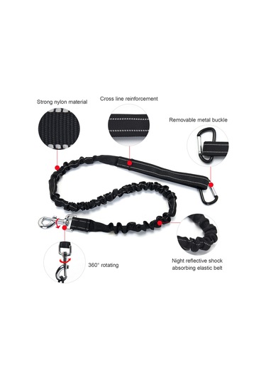 Geeksen Eller Serbest Köpek Tasması Bel Çantası Geri Çekilebilir Bungee'li Yansıtıcı Bel Çantası Kaka Torbası Dağıtıcı Kese Eğitim Yürüyüş Koşu Ve Evcil Hayvanınız İçin Ayarlanabilir Bel Kemeri