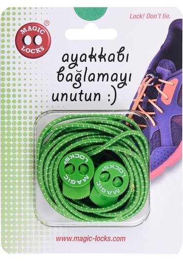 Magic Locks Yuvarlak Akıllı Bağcık- Yeşil Yeşil