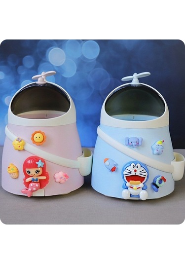 Novahub Pembe Sevimli Tavşan Kapaklı Masaüstü Çöp Kutusu - Dayanıklı Ve Şık Pembe