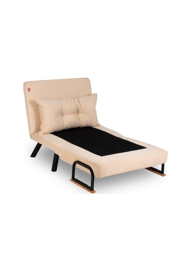 Pafu Sando Tekli Katlanır Yataklı Koltuk - Krem Gri