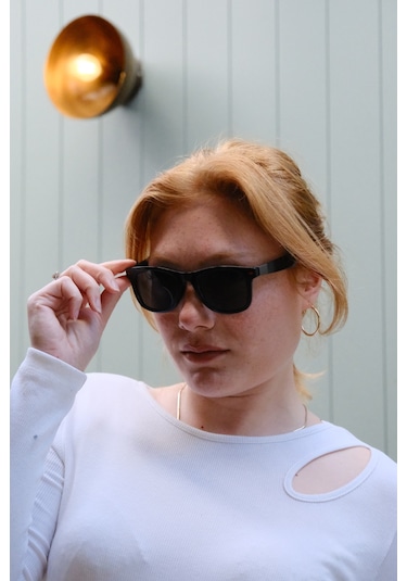 Paris All Black Red Unisex Güneş Gözlüğü Desenli