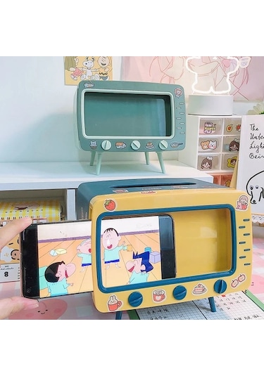 Hiçbir Çıkartma Yeşil-sevimli Plastik Doku Kutusu Ev Çok Fonksiyonlu Kawaii Masaüstü Kutusu Kasa Basit Yaratıcı Peçetelik 46917506