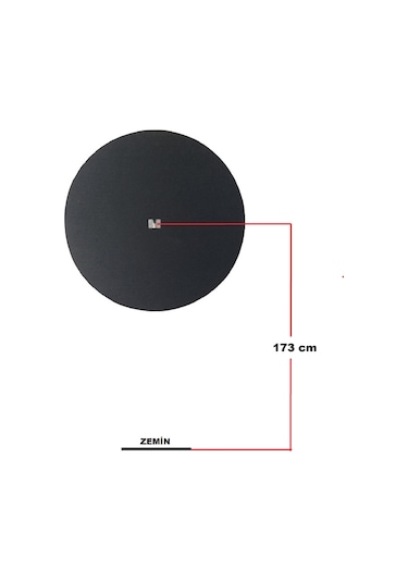 Dartsan DAY7212S Board Arkalığı Yuvarlak Model Siyah  72 CM Çap