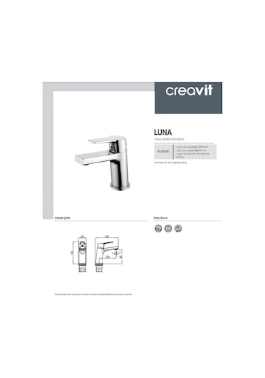 Luna Batarya Seti 3'lü Banyo-lavabo-evye Krom