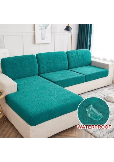 Novahub 1/2/3/4 Kişilik Su Geçirmez Jakarlı Kumaş Kanepe Koltuk Minderi Örtüsü Kadife Kaymaz Yıkanabilir Kanepe Kılıfı Yeşil Yeşil
