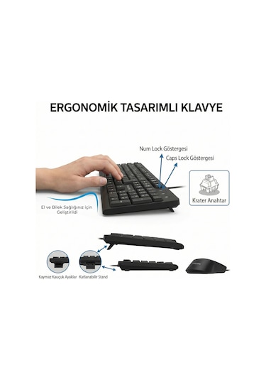 Philips SPT6234 Kablolu Türkçe Q Klavye ve Mouse Seti