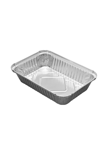 Alüminyum Kap 1000 Gr Kapaklı 100 Adet Gümüş