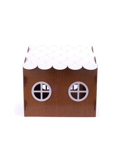 Ahşap Özel İsim Baskılı Dekoratif Kedi Evi-kulübesi, Kediler İçin Kulübe, Kedi Kulübesi Ceviz