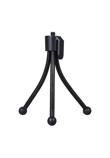 Dofolink Mobil Ve Kameralar İçin Metal Halka Ayaklı Tripod - Esnek Boru Tasarımı - 1/4 İnç Evrensel Vida Deligi