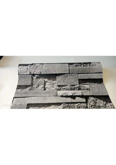 3 Boyutlu Taş Desenli Duvar Kağıdı (449348829)