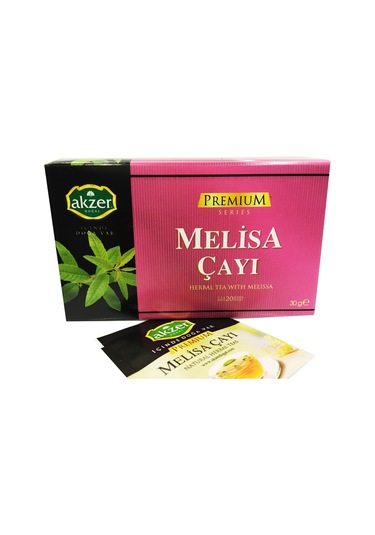 Akzer Premium Melisa Bitki Süzen Poşet Çay 20 x 1.5 G