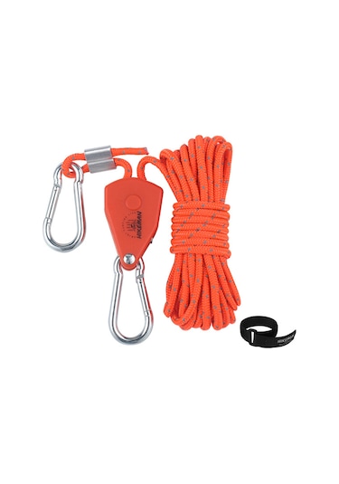 Ranyeek Hıkeman Kamp Çadırı İçin Montajsız Kayma Kontrolü Teli - Turuncu 4mm X 4m Poliester Malzeme Turuncu