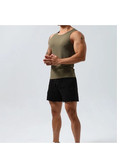 Snapbuy Erkek Spor Yelek - Nefes Alabilen, Çabuk Kuruyan, Koşu İçin İnce Elastik Kolsuz Yelekaltın Altın